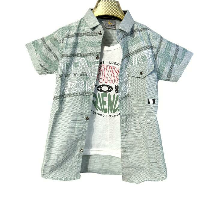 Boys' Casual Shirt and T-Shirt Set
