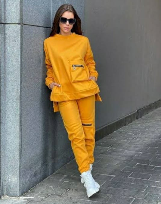 Yellow Casual Tracksuit