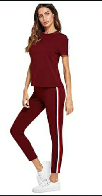 Women's Burgundy Two-Piece Tracksuit