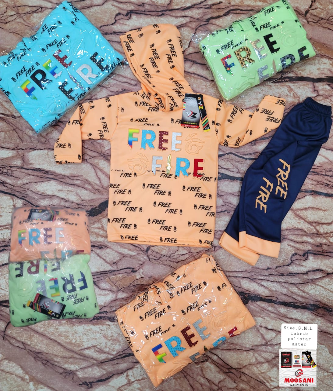 Free Fire Printed Kids Hoodie Set