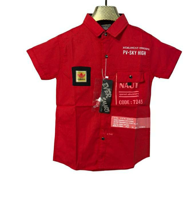Red Short Sleeve Boys' Shirt