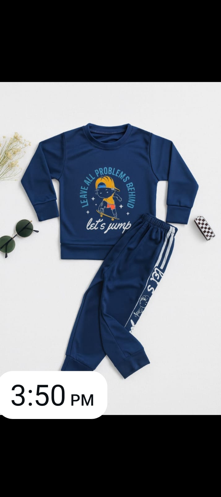Kids Blue Space-Themed Tracksuit
