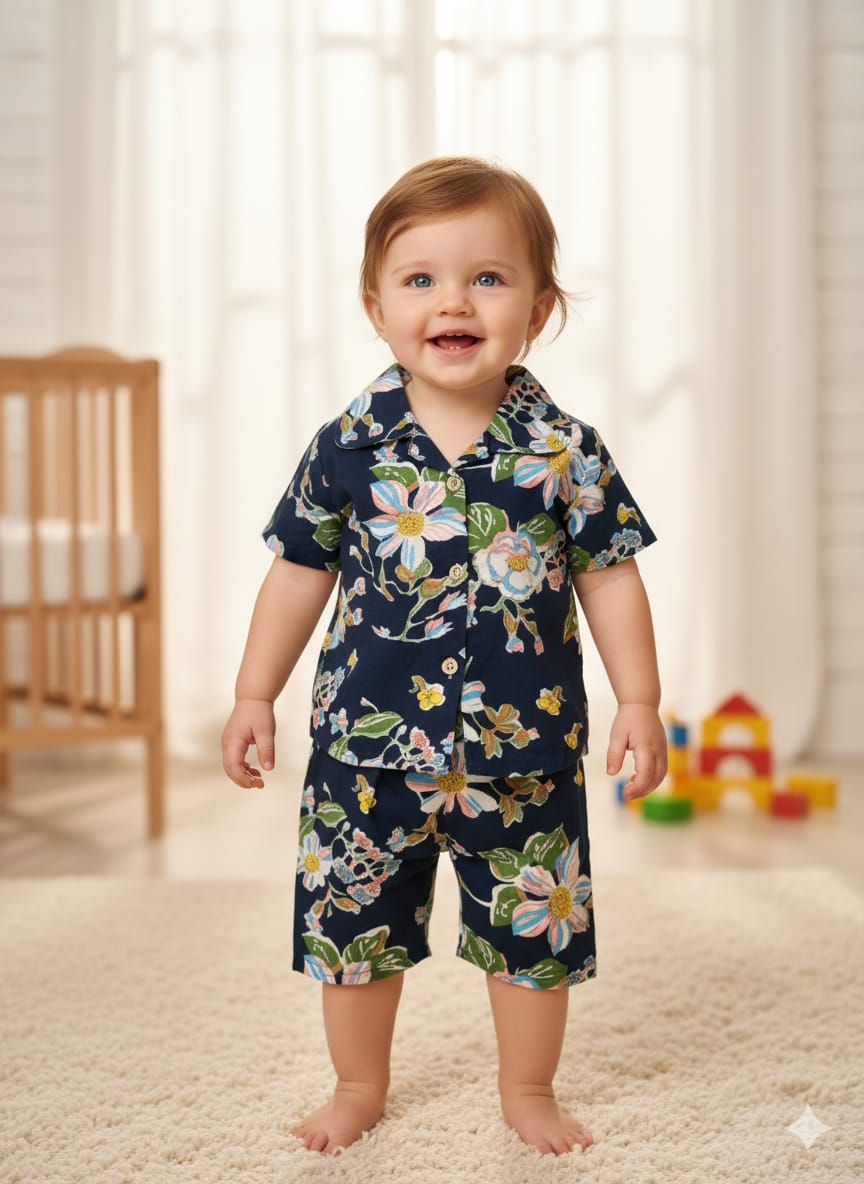 Toddler Hawaiian Shirt and Shorts Set