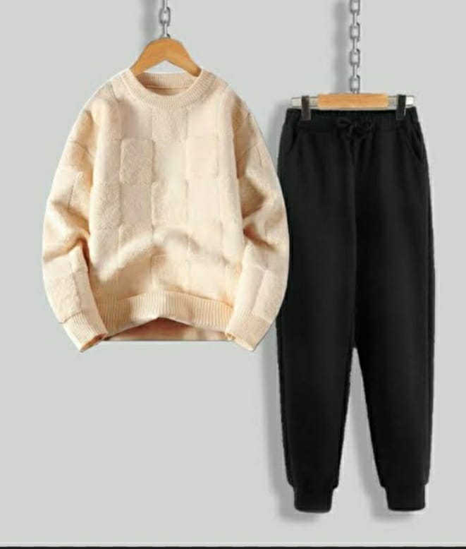 Casual Knit Sweater and Joggers Set