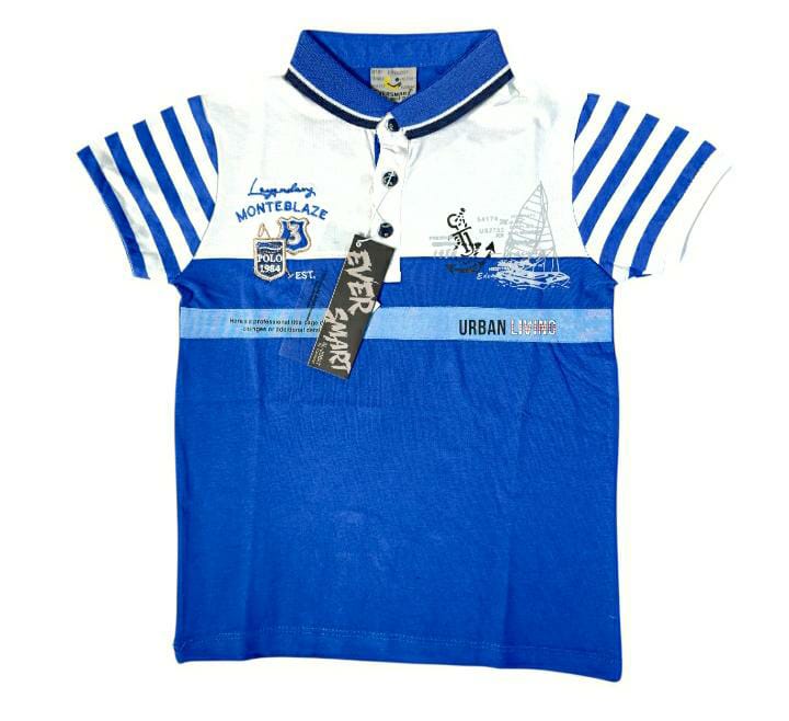 Boys' Blue and White Polo Shirt