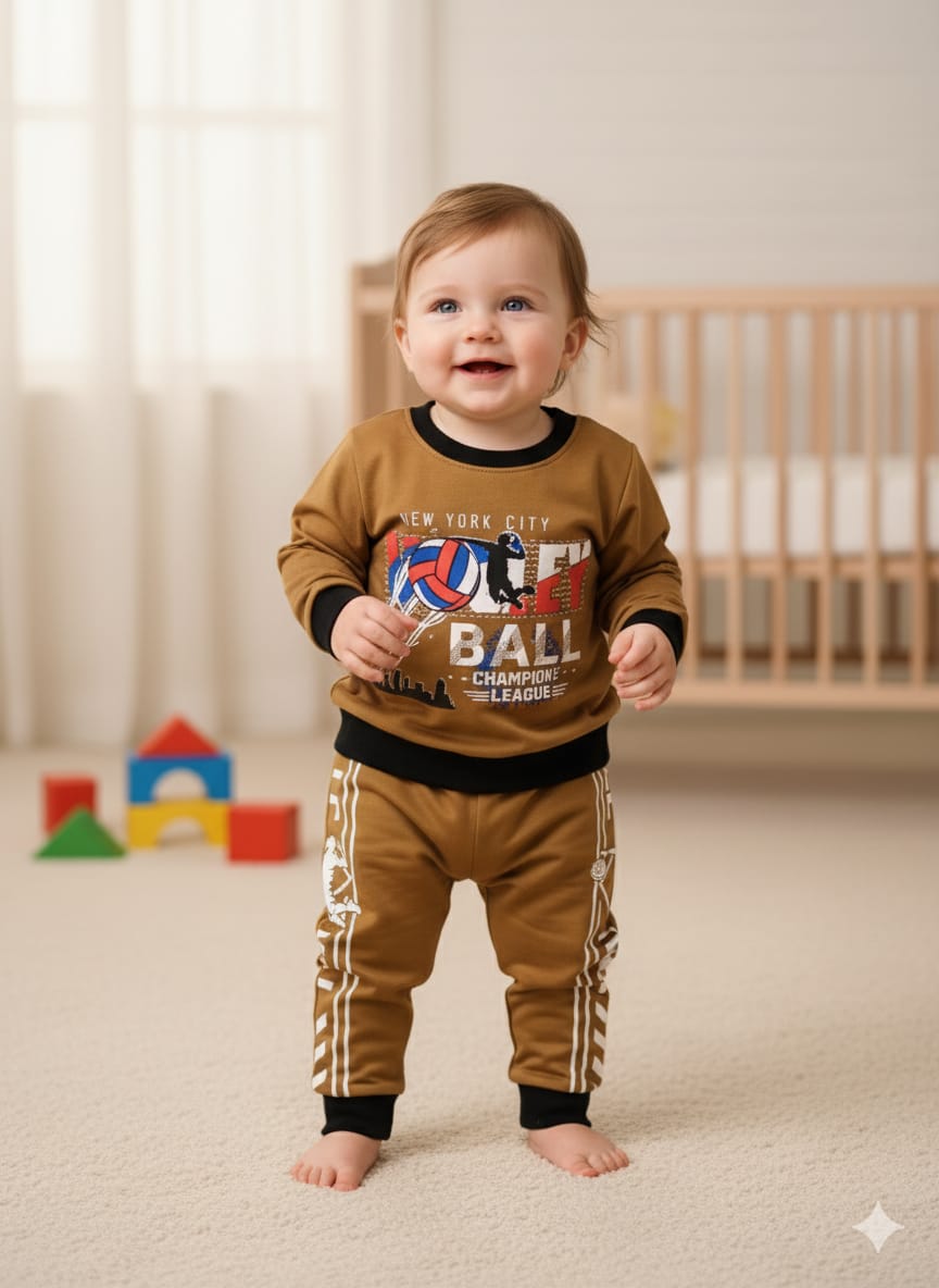 Blue Graphic Print Baby Pajama Set