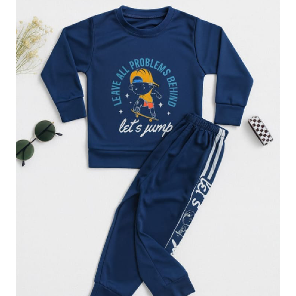 Kids Blue Space-Themed Tracksuit