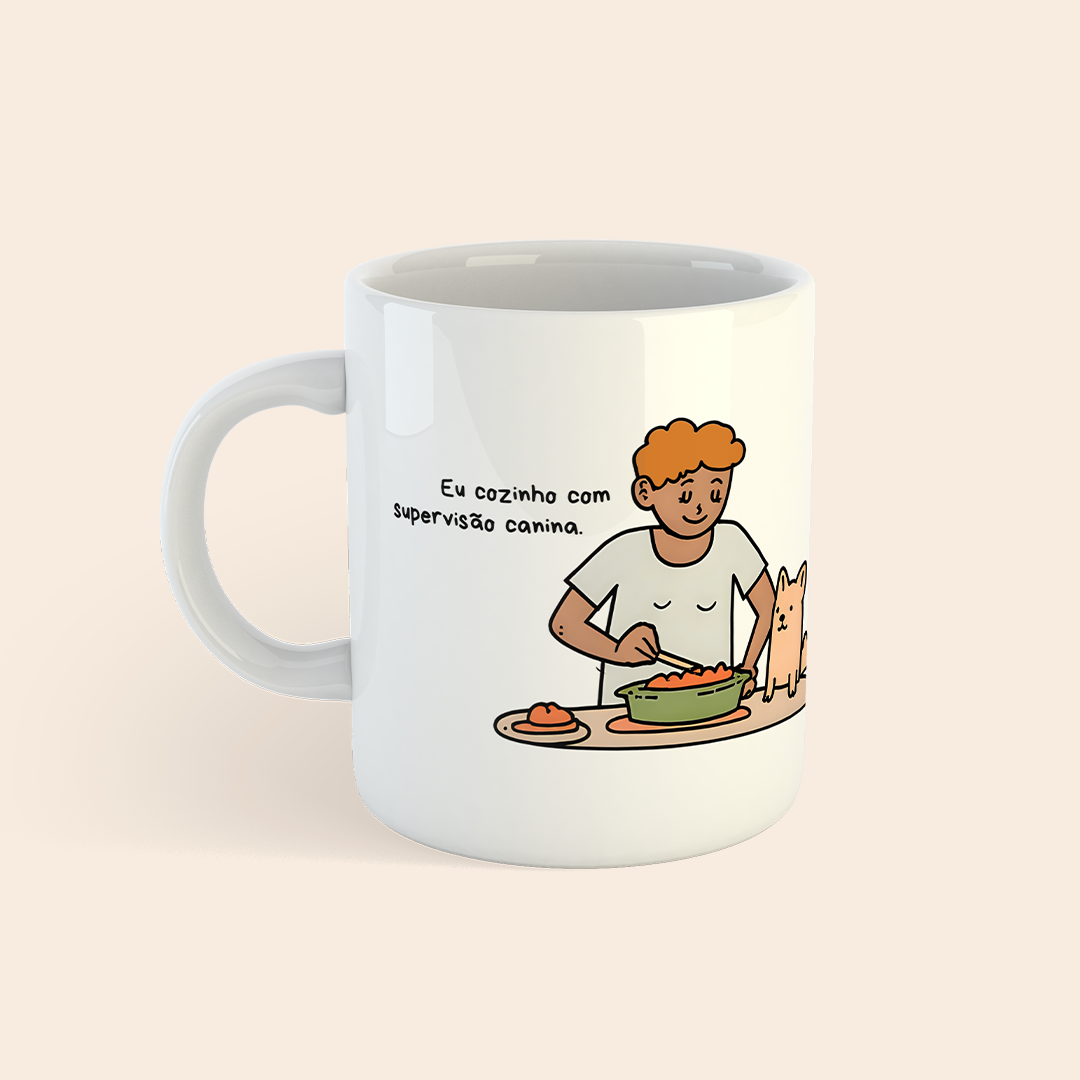 Caneca Eu Cozinho com Supervisão Canina