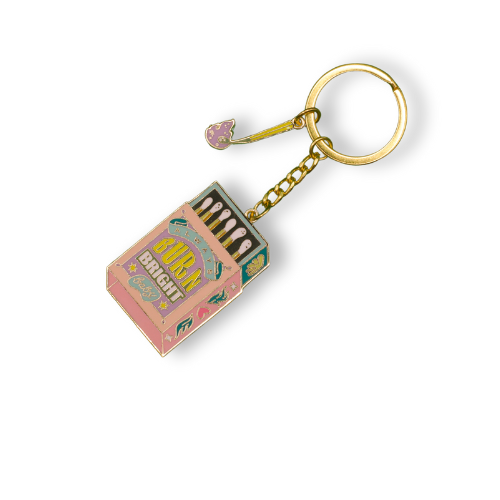 Retro Matchbox Charm Keychain