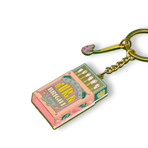 Retro Matchbox Charm Keychain