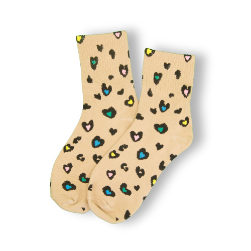 Heart Leopard Socks