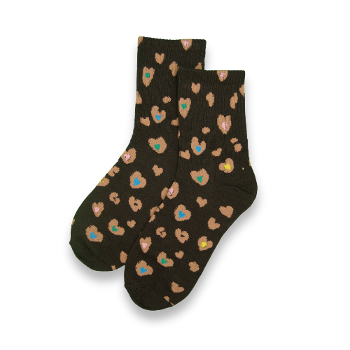 Heart Leopard Socks