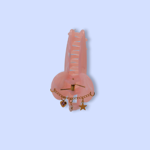 Charm Chain Pink Hair Claw