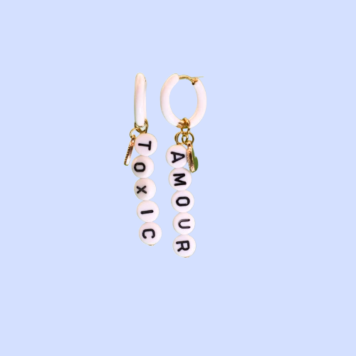 Y2K Word Play Hoop Earrings