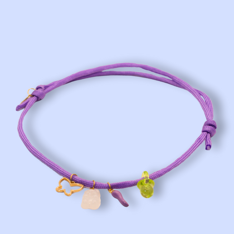 Lavender Cord Star Gummy Necklace