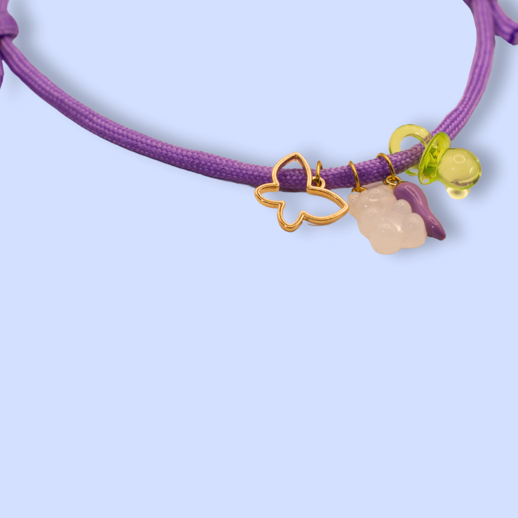 Lavender Cord Star Gummy Necklace