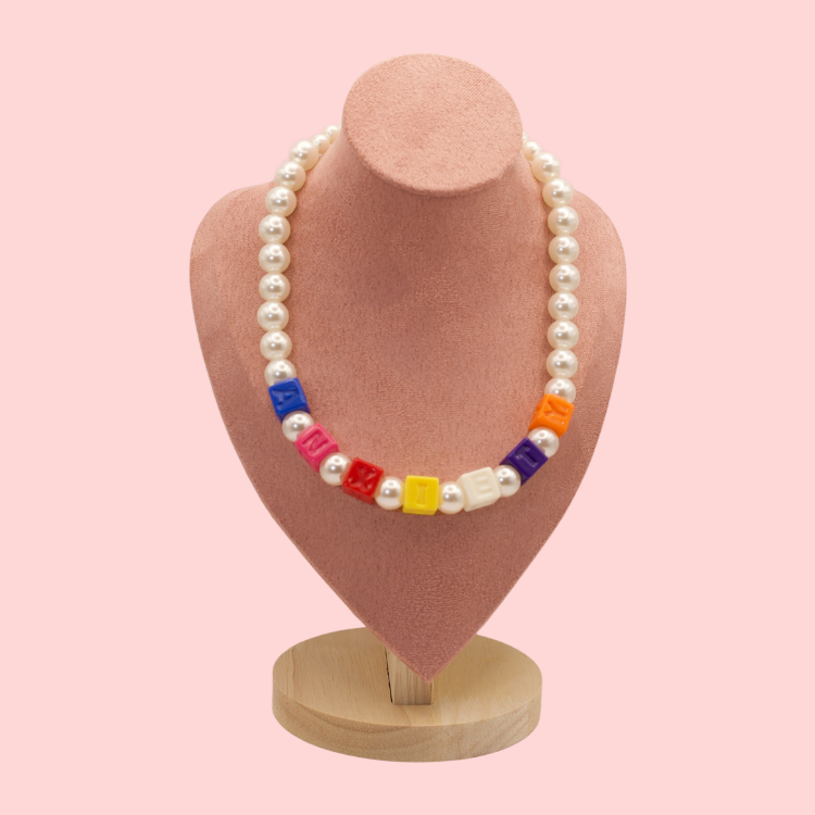 Retro Block Pearl ANXIETY Necklace