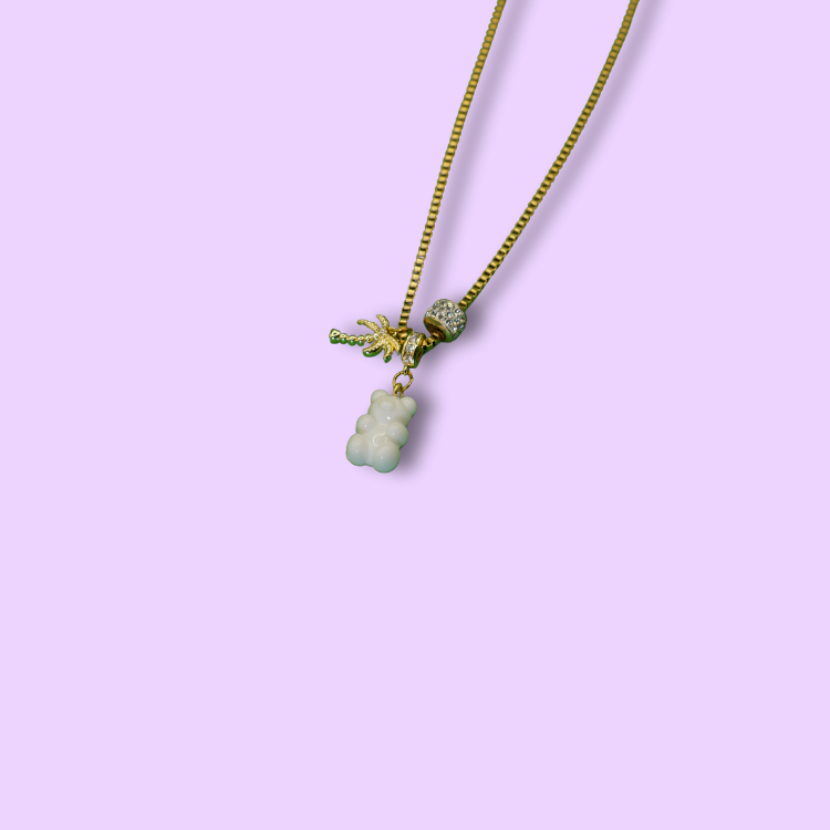 Palm Gummy Bear Charm Necklace
