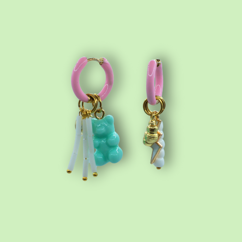Pink Gummy & Lightning Earrings