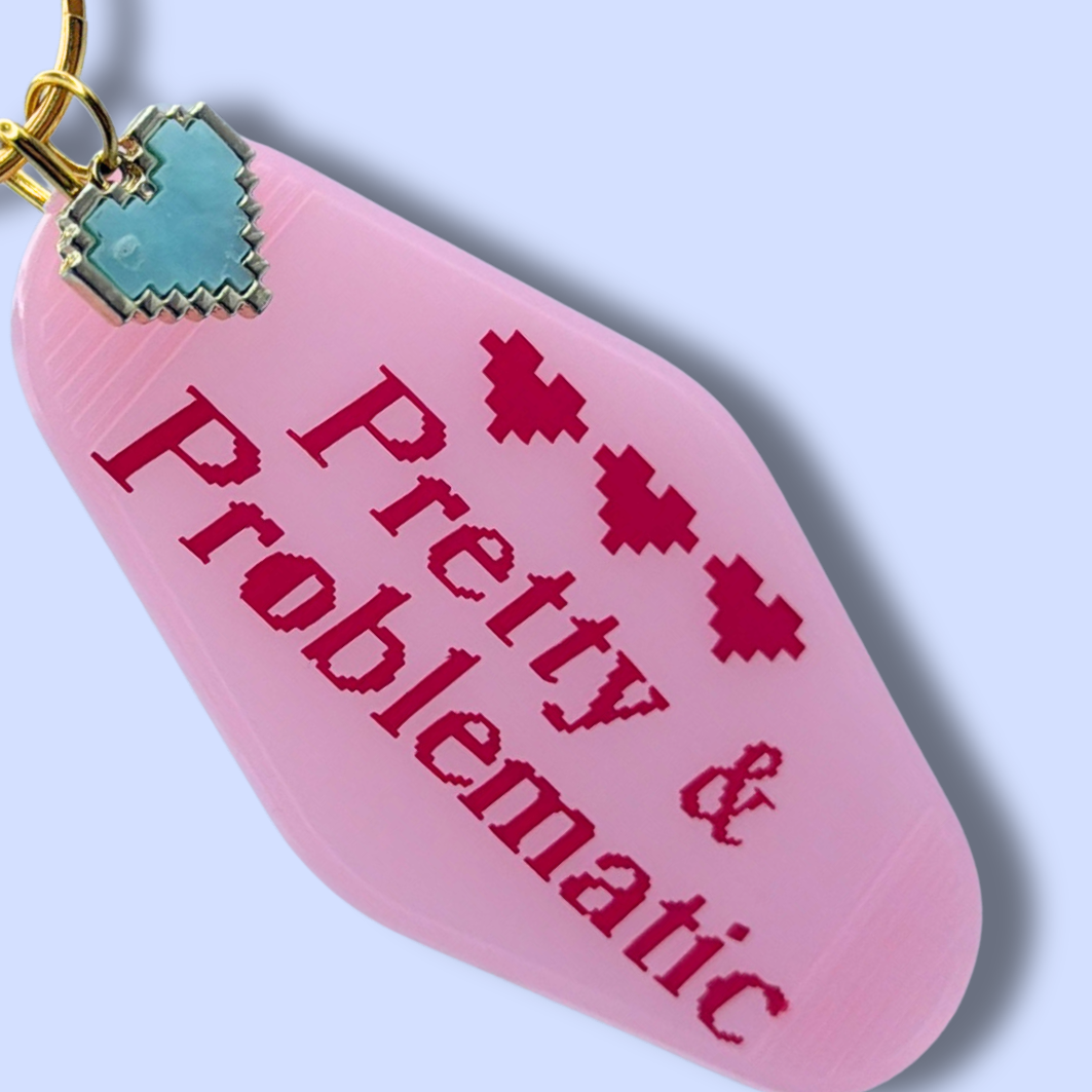 Pretty & Problematic Heart Motel Keychain