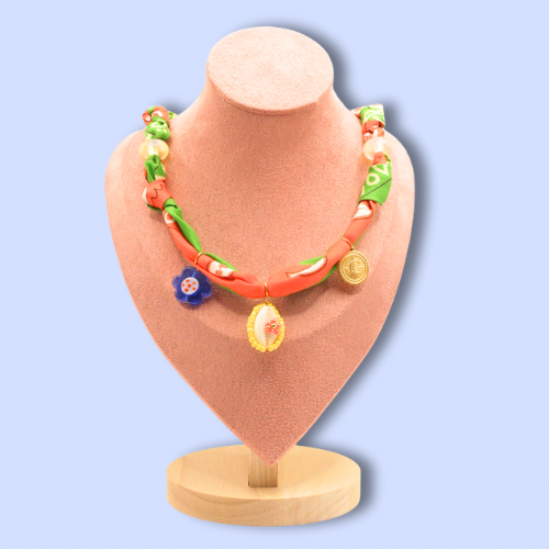 Bandana Charm Necklace Red-Green