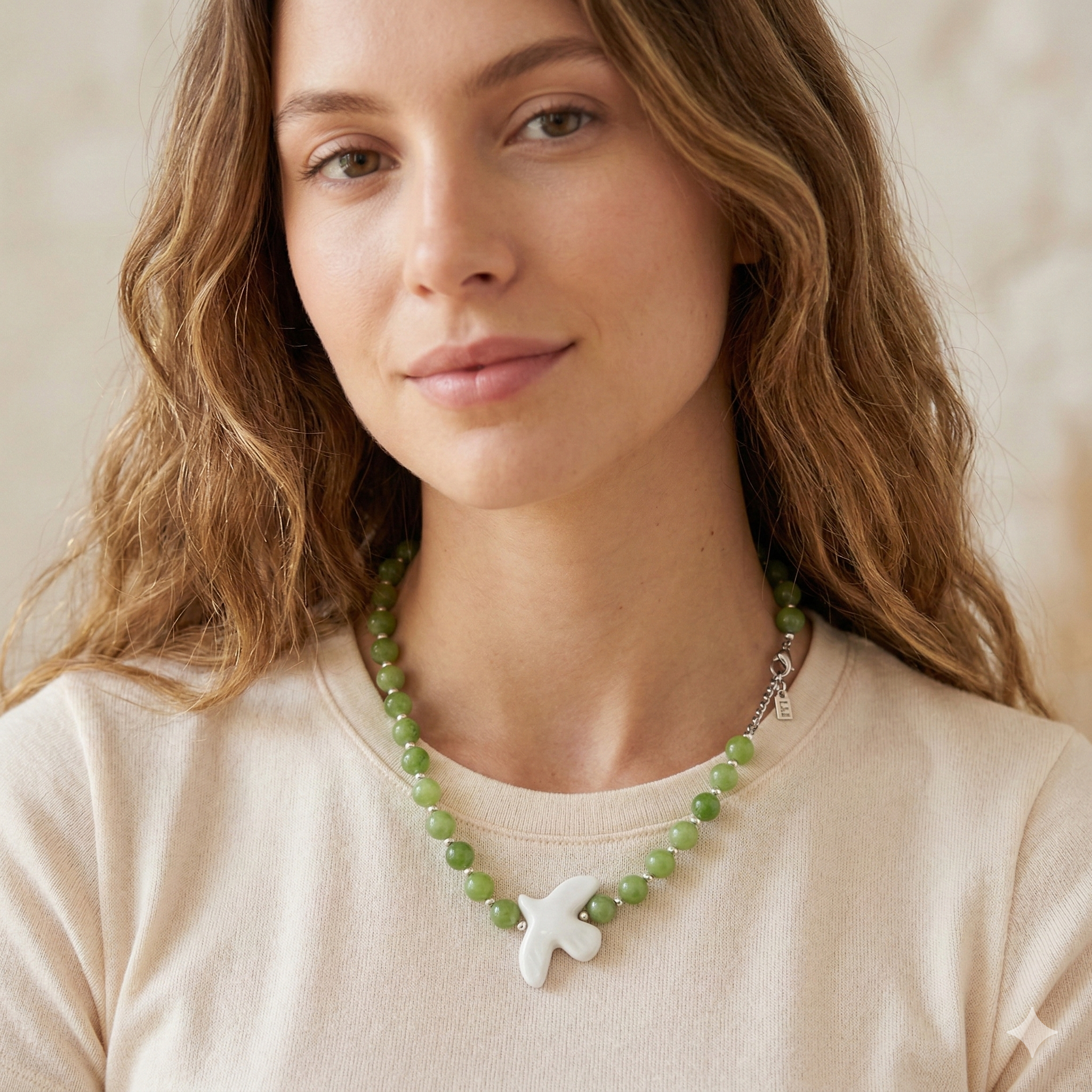 Peace Dove Beaded Necklace