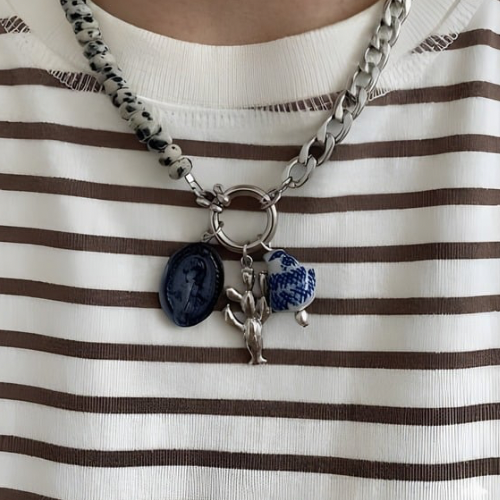 Dalmatian Cactus Mixed Chain Necklace