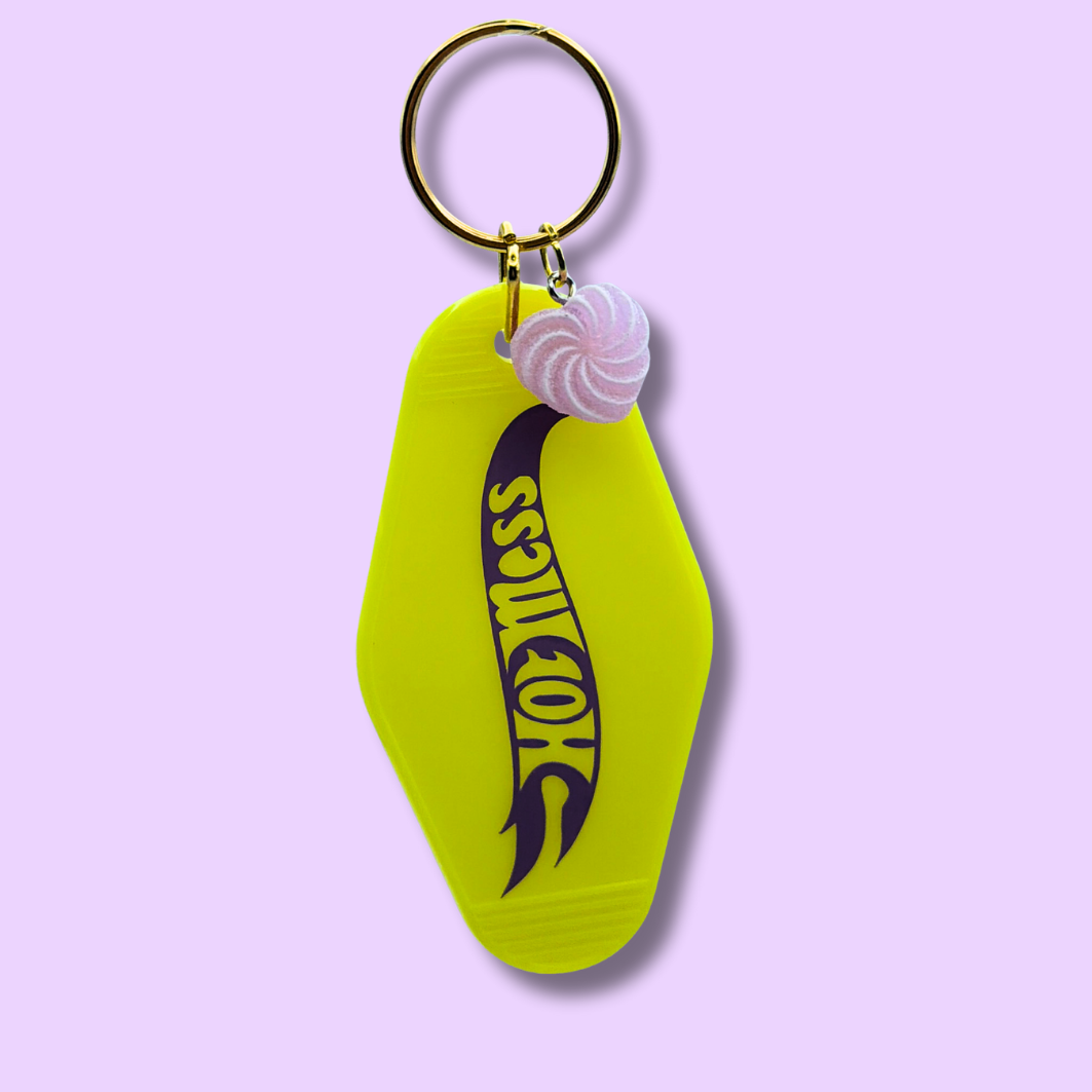 Hot Mess Neon Motel Keychain Yellow