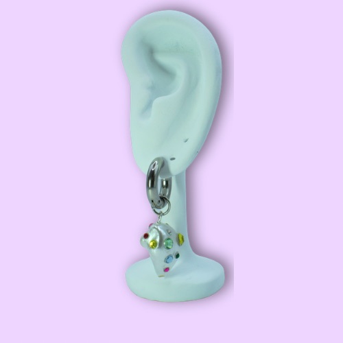 Silver Pearl Crystal Hoop Earrings