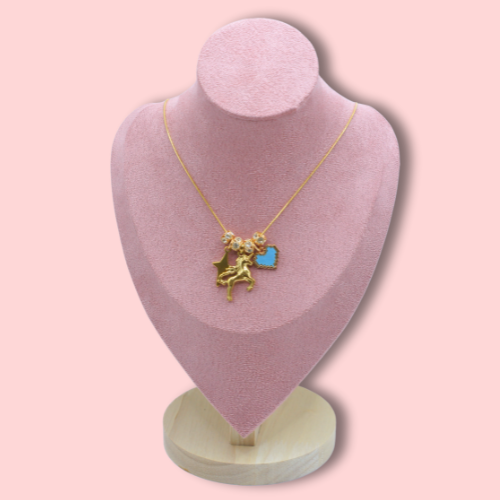 Unicorn Pixel Heart Necklace