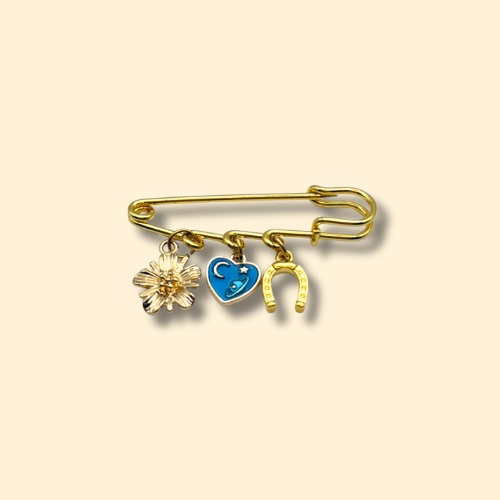 Love Hearts Charm Safety Pin