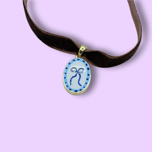 Ribbon Cameo Choker