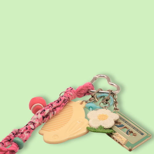 Retro Cassette & Daisy Bag Charm