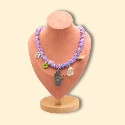 Mystic Palm Shell Necklace Lilac