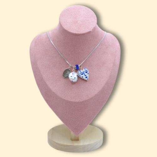 Blue Face Heart Necklace