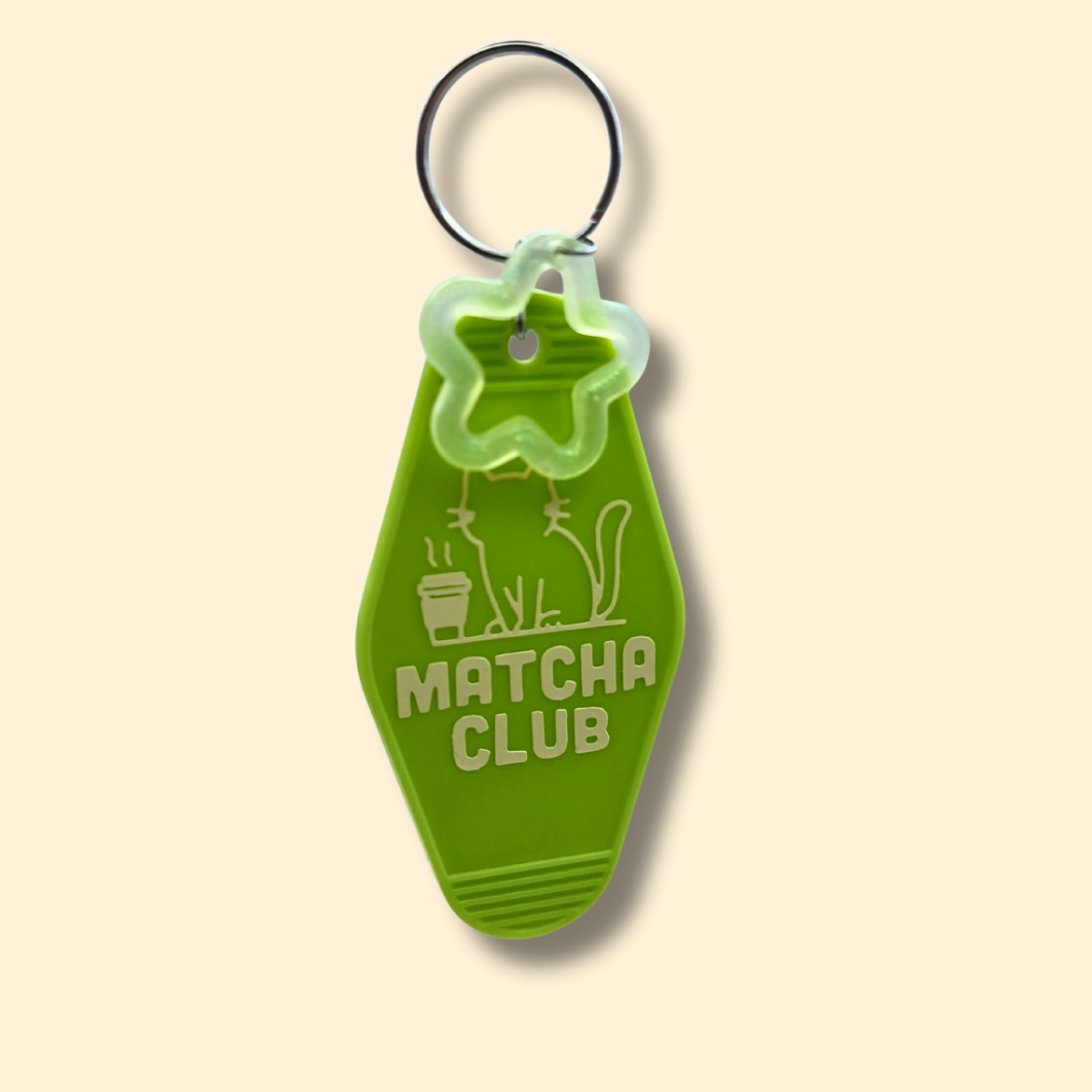 Matcha Club Cat Motel Keychain