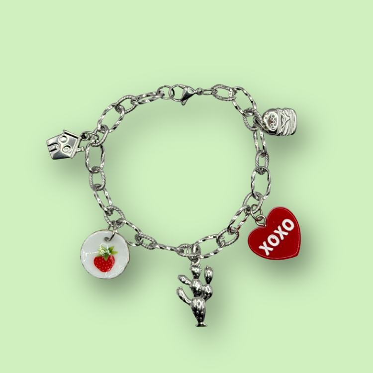 XOXO Cactus Strawberry Bracelet Silver
