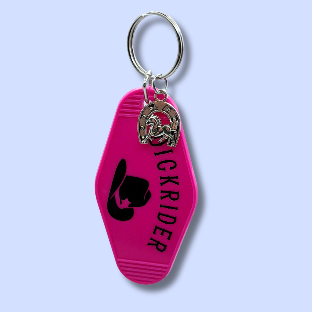 Dickrider Cowboy Motel Keychain Pink
