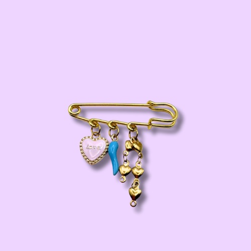 Heart Lucky Charm Safety Pin