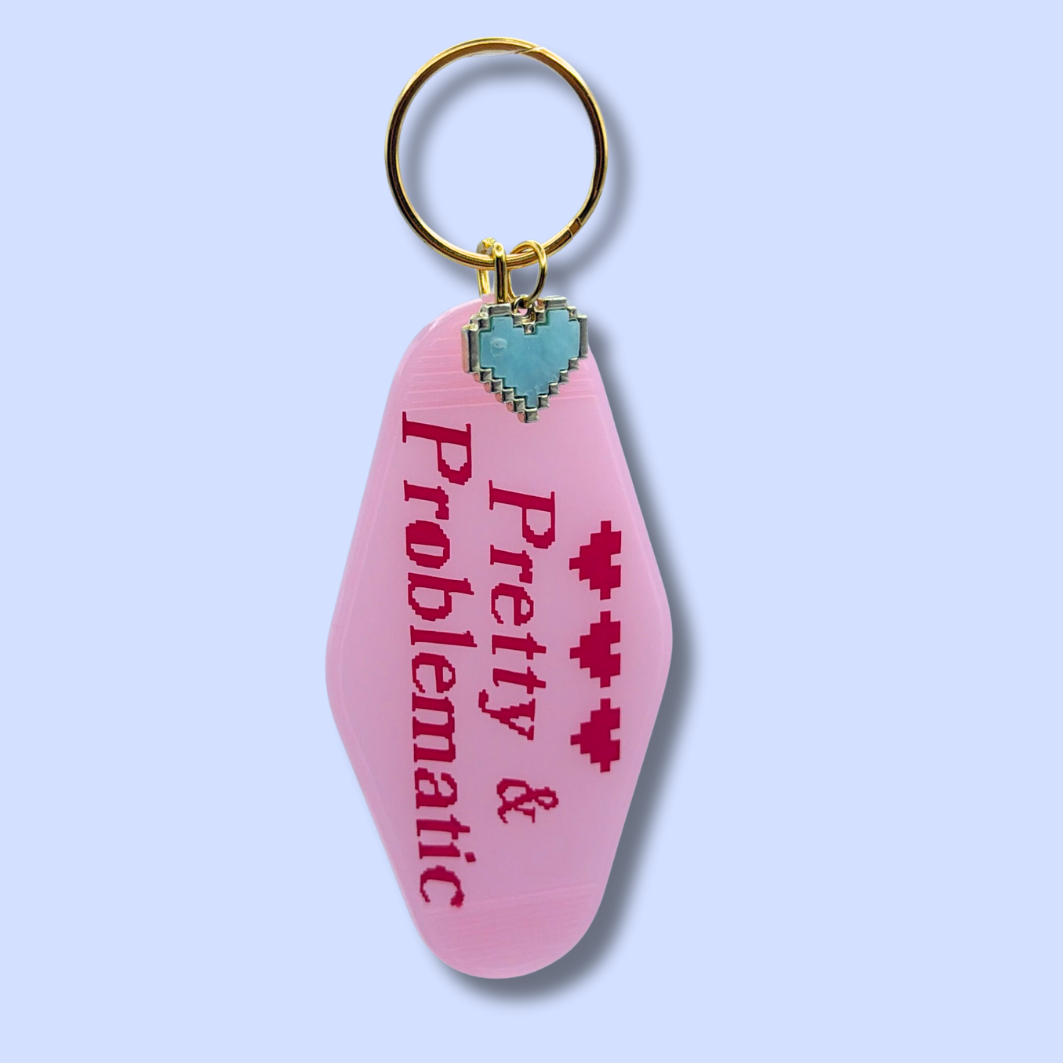 Pretty & Problematic Heart Motel Keychain