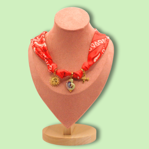 Bandana Charm Necklace Red
