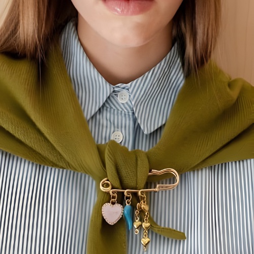 Heart Lucky Charm Safety Pin