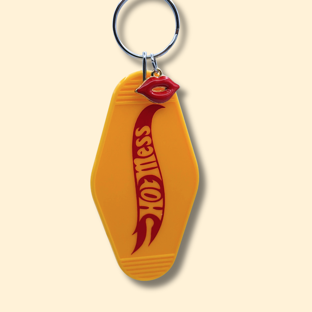 Hot Mess Retro Motel Keychain Mustard