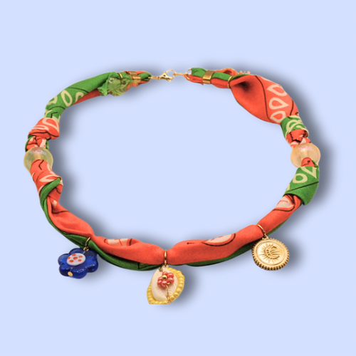 Bandana Charm Necklace Red-Green