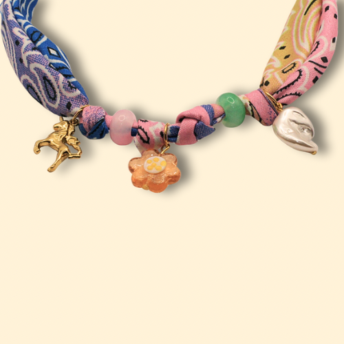 Bandana Charm Necklace Multicolor