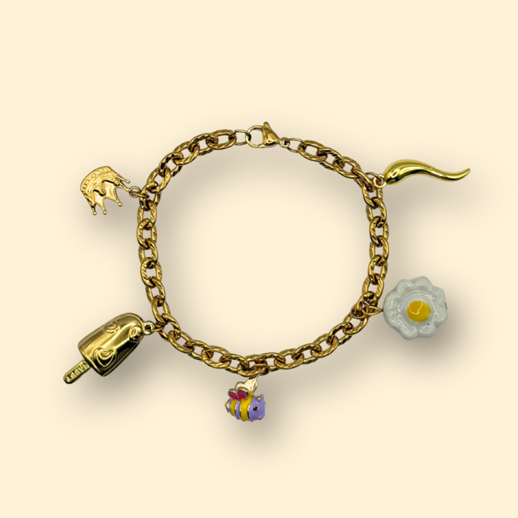 Bee Egg Crown Bracelet Gold
