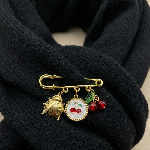 Cherry Ladybug Charm Safety Pin