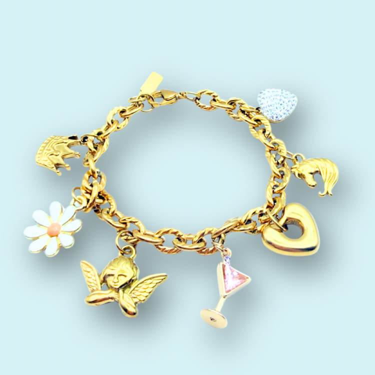 Angel Daisy Cocktail Bracelet Gold