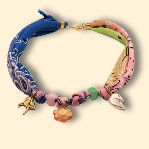 Bandana Charm Necklace Multicolor