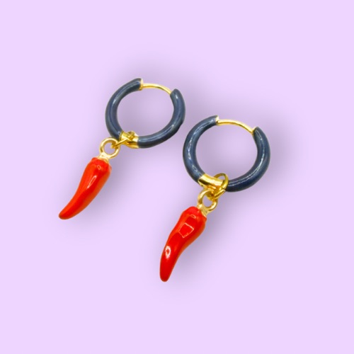 Chili Pepper Hoop Earrings